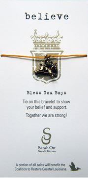 Believe, When Pigs Fly Gold Linen String Bracelet