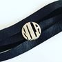 "NOLA Monogram" Leather Wrap Bracelet