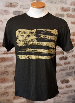 Gold Fleur De Lis Flag Unisex Tri-Blend Black Crew Neck Tee