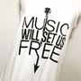 Music Will Set Us Free Women's Flowy Racerback Tank Top