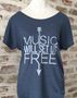 Music Will Set Us Free Indigo Blue Tri-Blend Dolman Tee