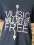 Music Will Set Us Free Indigo Blue Tri-Blend Dolman Tee