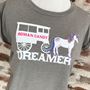 "Dreamer" Ladies' Flowy Muscle Tee with Rolled Cuff