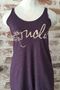 NOLA Strings Vintage Purple Ladies Tri-blend Racerback Tank