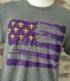 Purple & Gold Fleur De Lis Flag Unisex Tri-Blend Gray Crew Neck Tee