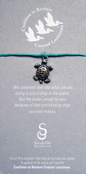 Sea Turtle Turquoise Linen String Bracelet 