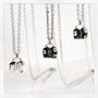 "Love Locks" Sterling Silver Charm Necklace, with 1.1mm Cable Chain 16"