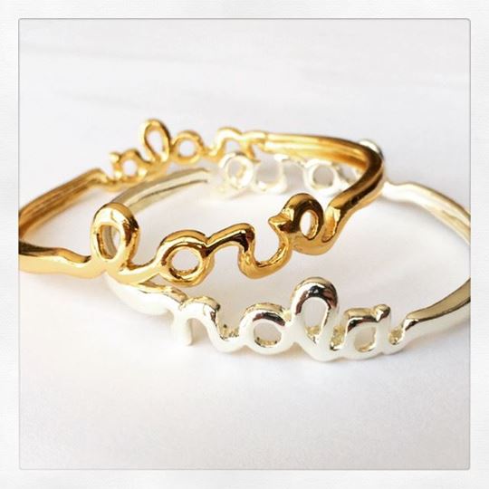 "NOLA - LOVE" Gold Plated Bangle Bracelet