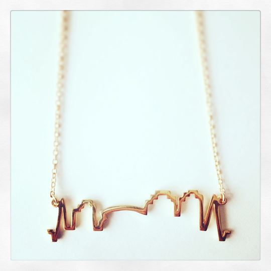 Sarah Ott New Orleans NOLA Skyline Necklace (Gold Fill)