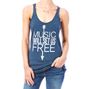 Music Will Set Us Free Indigo Blue Ladies Tri-blend Racerback Tank