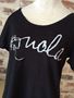 NOLA Strings Wide U Neck Black Burnout Tee