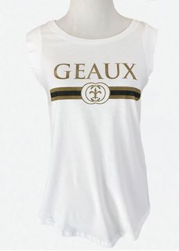 Picture of Geaux Black & Gold White