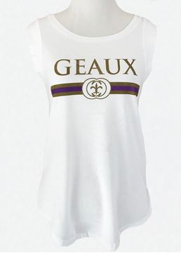 Picture of Geaux Purple & Gold White