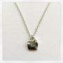 "Love Locks" Sterling Silver Charm Necklace, with 1.1mm Cable Chain 16"