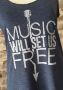 Music Will Set Us Free Indigo Blue Ladies Tri-blend Racerback Tank