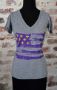 Purple & Gold Fleur De Lis Flag Ladies Tri-blend Deep V-Neck Tee