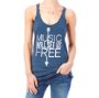 Music Will Set Us Free Indigo Blue Ladies Tri-blend Racerback Tank