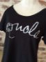 NOLA Strings Wide U Neck Black Burnout Tee