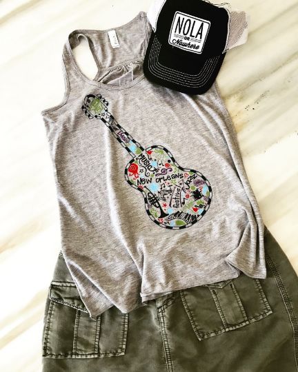 "FEST GUITAR" Women's Flowy Racerback Tank Top